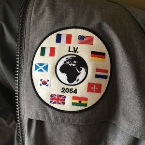 Louis Vuitton mens windbreaker with flags patch